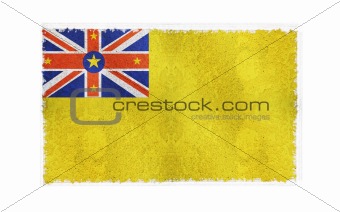 Flag of Niue on old wall background, vector wallpaper, texture, banner, illustration