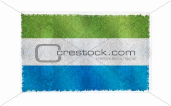 Flag of Sierra Leone on old wall background, vector wallpaper, texture, banner, illustration