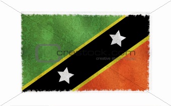 Flag of St. Kitts-Nevis on old wall background, vector wallpaper, texture, banner, illustration
