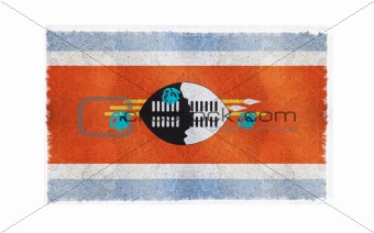 Flag of Swaziland on old wall background, vector wallpaper, texture, banner, illustration