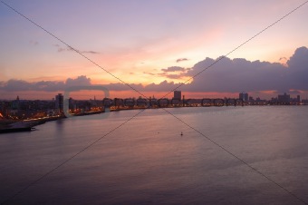 Sunset on Havana Bay skyline