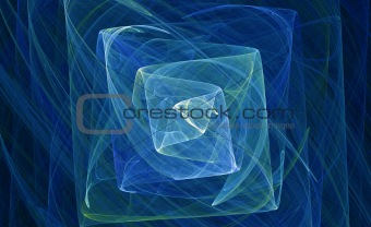 aqua blue wisping fractal