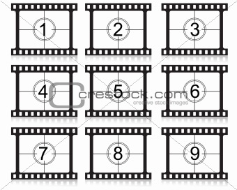film countdown numbers vector illustration