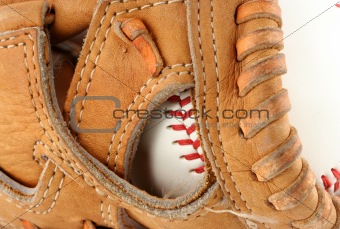 Baseball glove with ball macro