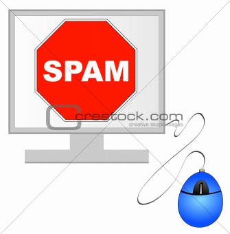 computer monitor with stop spam