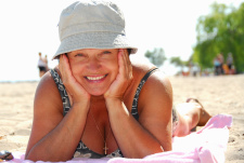 Mature woman on beach