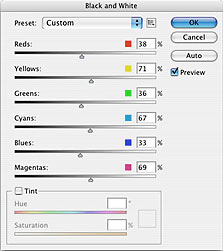 Adobe Photoshop CS3 Black & white conversion tool